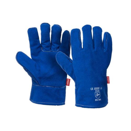 Blue Lined Welding Gloves Wrist Length
