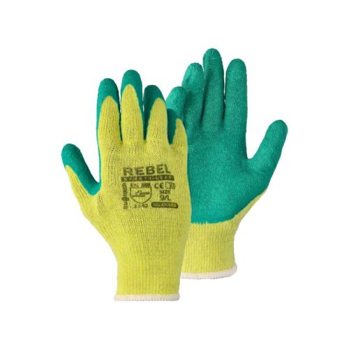 Green Rubber Coated Gripper Gloves