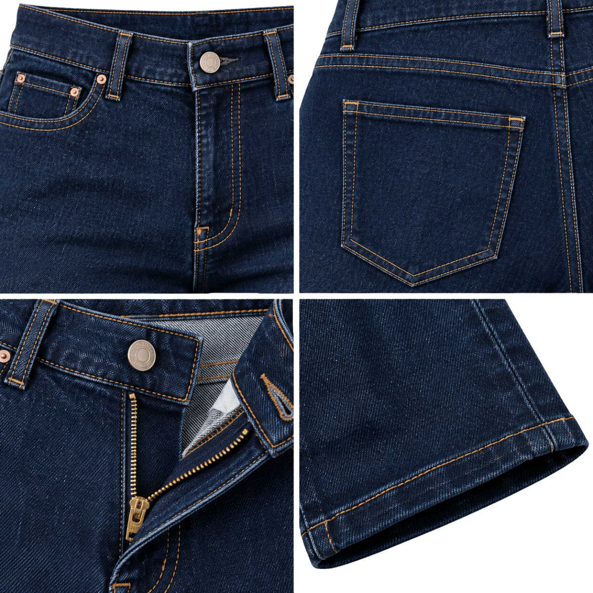 Men's Straight-Leg Denim Jeans – Dark Indigo - Image 3